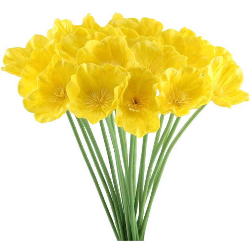 Mélange de fleurs artificielles, Jaune