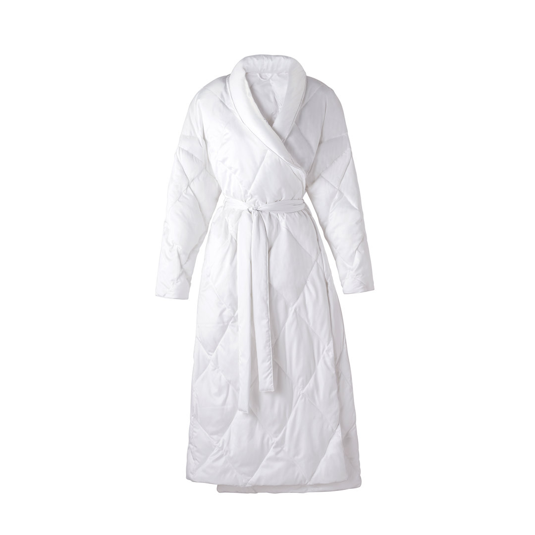 Hailes Sateen Mid-Calf Bathrobe with Pockets Eider & Ivory™