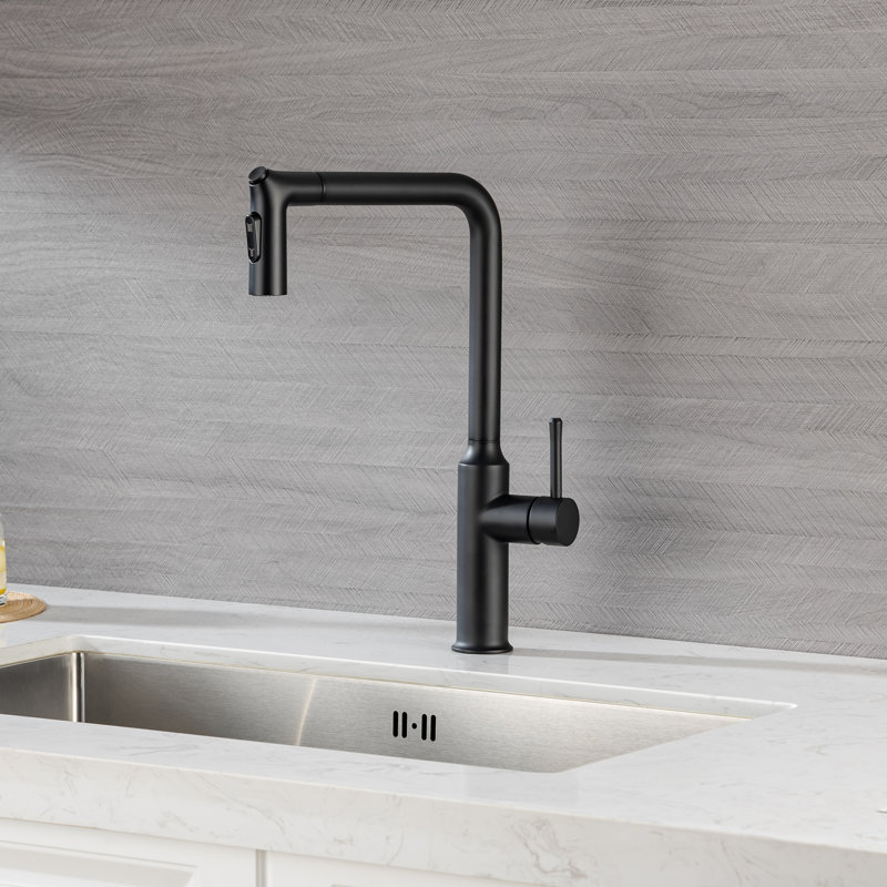 Rainlex Pull Down Kitchen Faucet, Matte Black