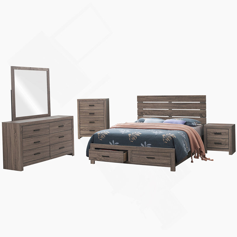 Ensemble de chambre avec grand lit 5 pièces Barrel Oak