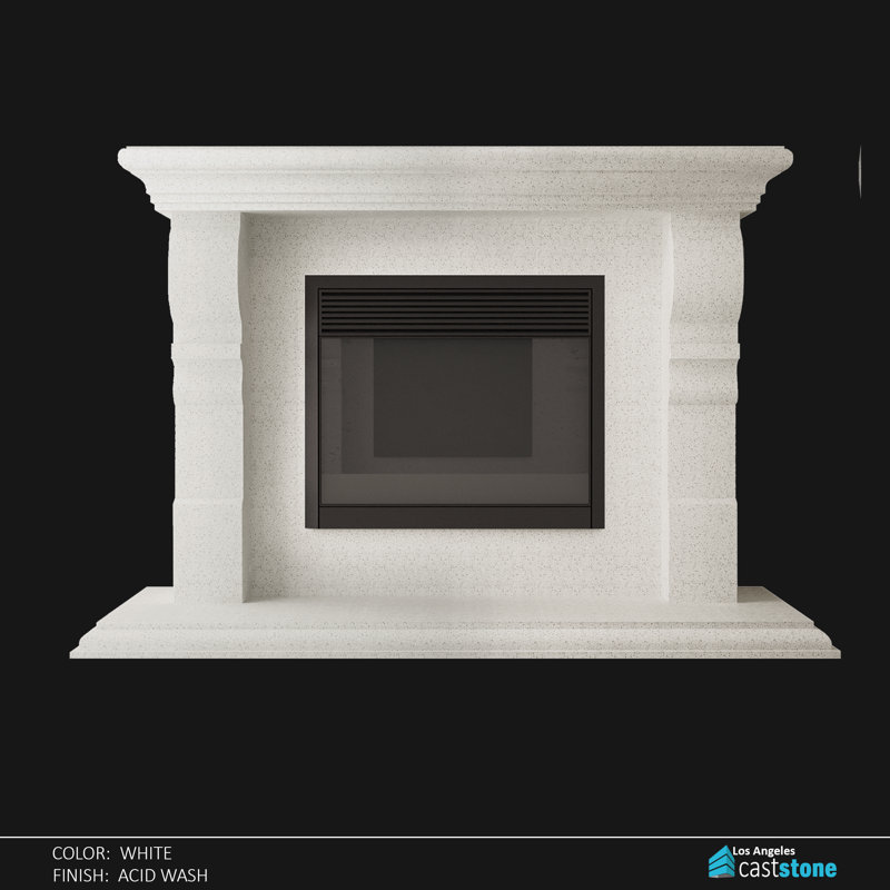 Alle Fireplace Surround, White Acid Wash