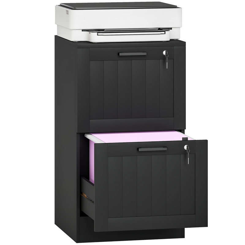 40cm Wide 2 -Drawer File Cabinet, Black