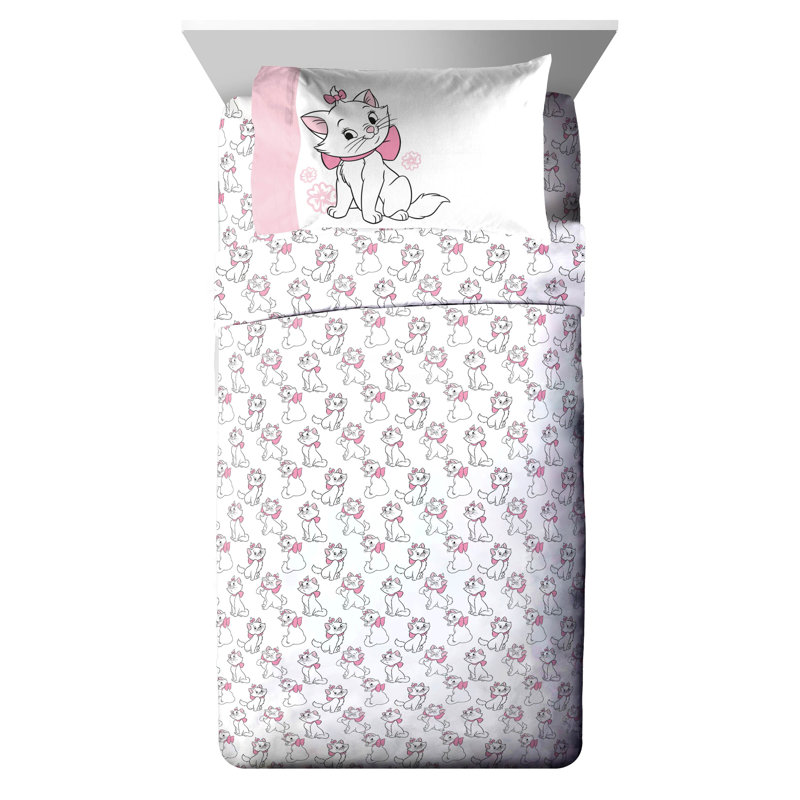 Aristocats Glamorous Marie Bed Set W/ Sham, Twin Bedspread + 4 Additional Pieces