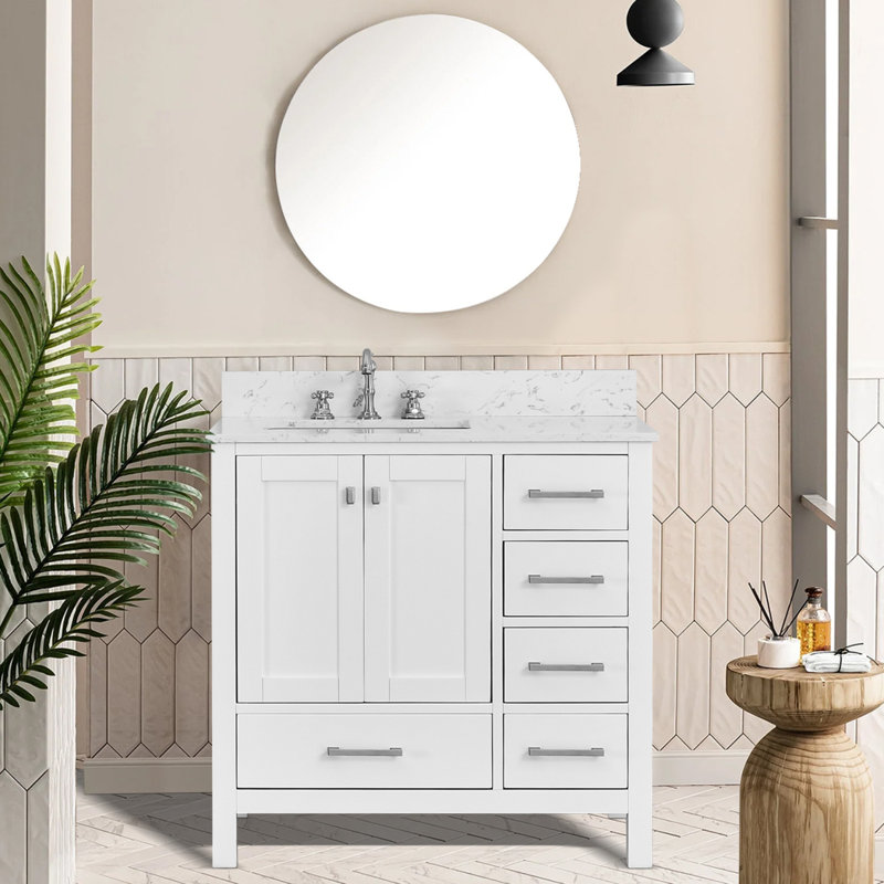 Meuble-lavabo de 36 pouces avec lavabo et armoire de rangement