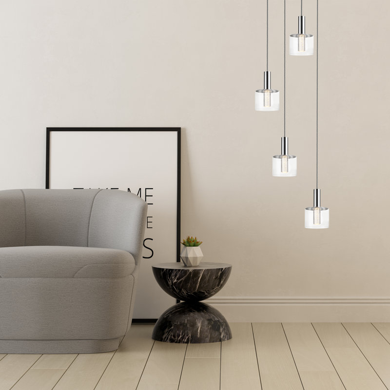 Ralls 4 - Light Chrome LED Cluster Pendant