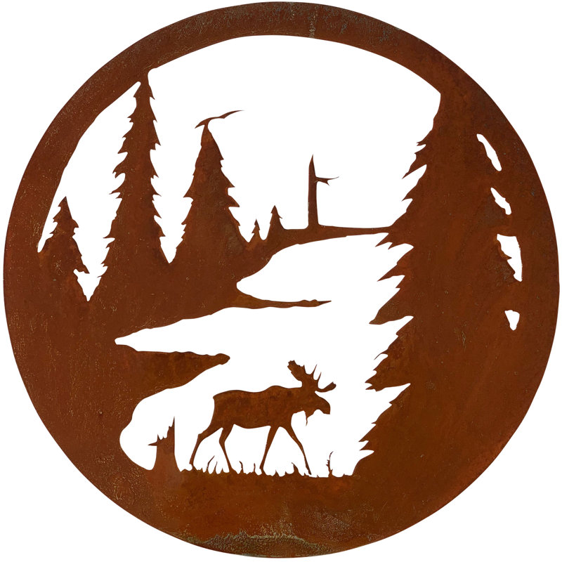 Art mural cercle Dugout Creek Designs, Rouille patinée