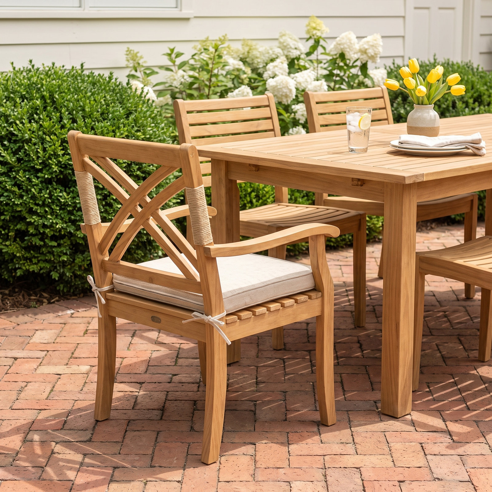 Davida Teak Patio Armchair with Cushion