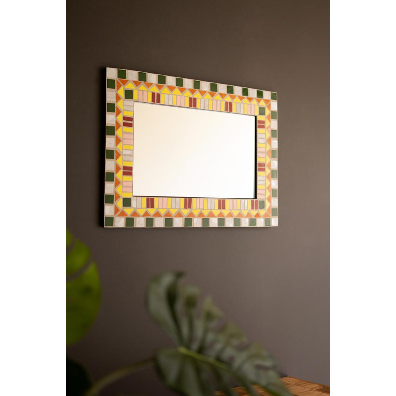 RECTANGLE MOSAIC TILE FRAMED MIRROR