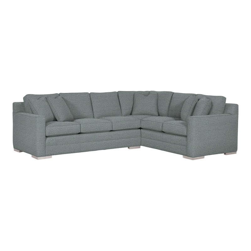 Summerton Upholstered L-Shaped Sectional Right Hand Facing, Tuck Cobalt, Dove Gray