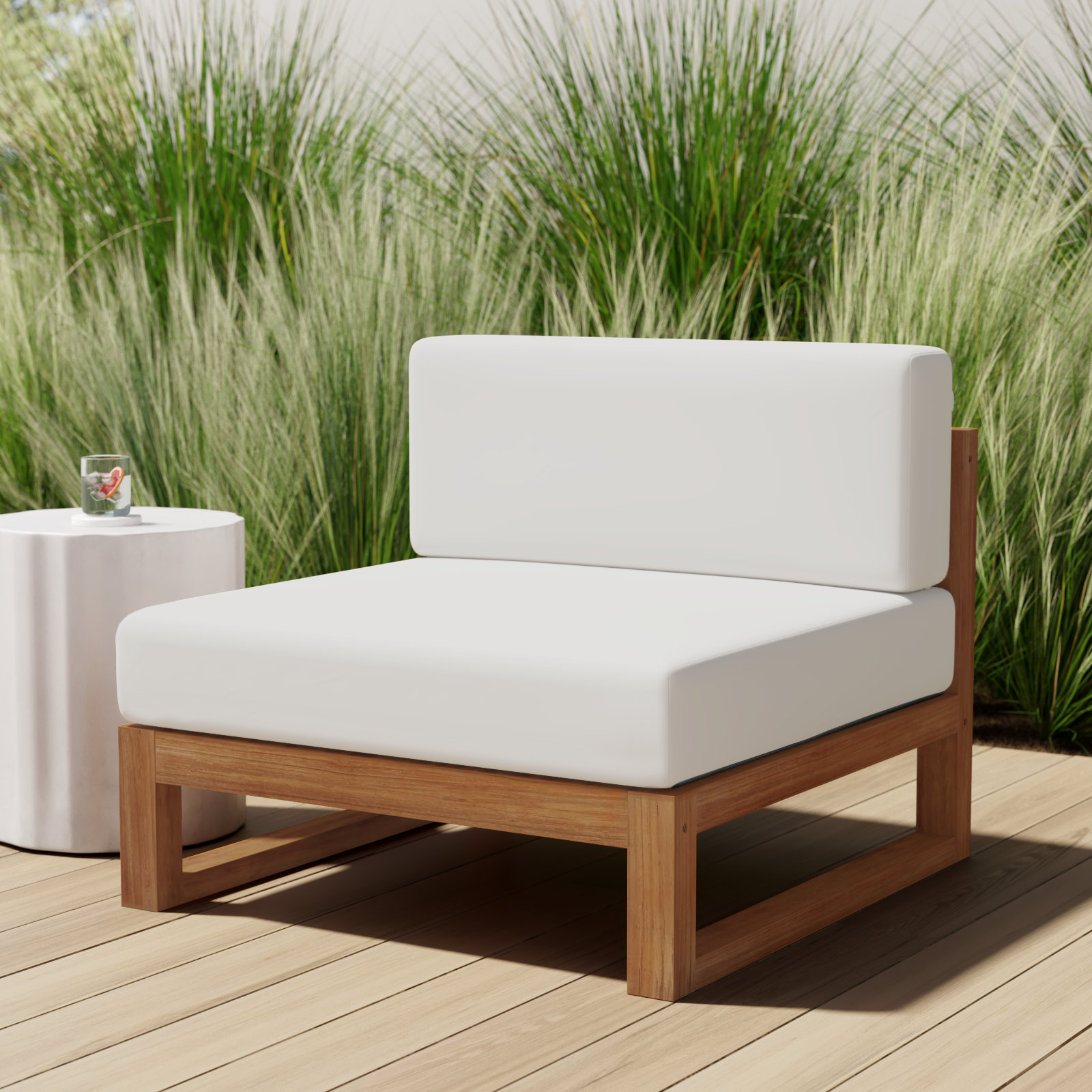 Upland Teak Wood Armless Patio Chair