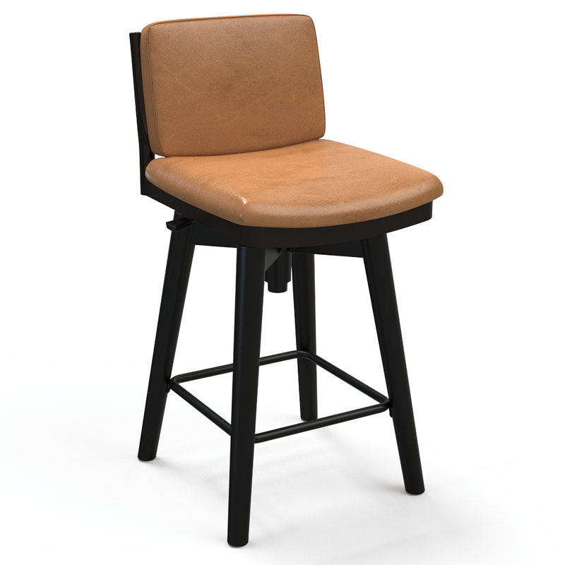 Lafrance Modern Barstool with Adjustable Features, Brown, 3