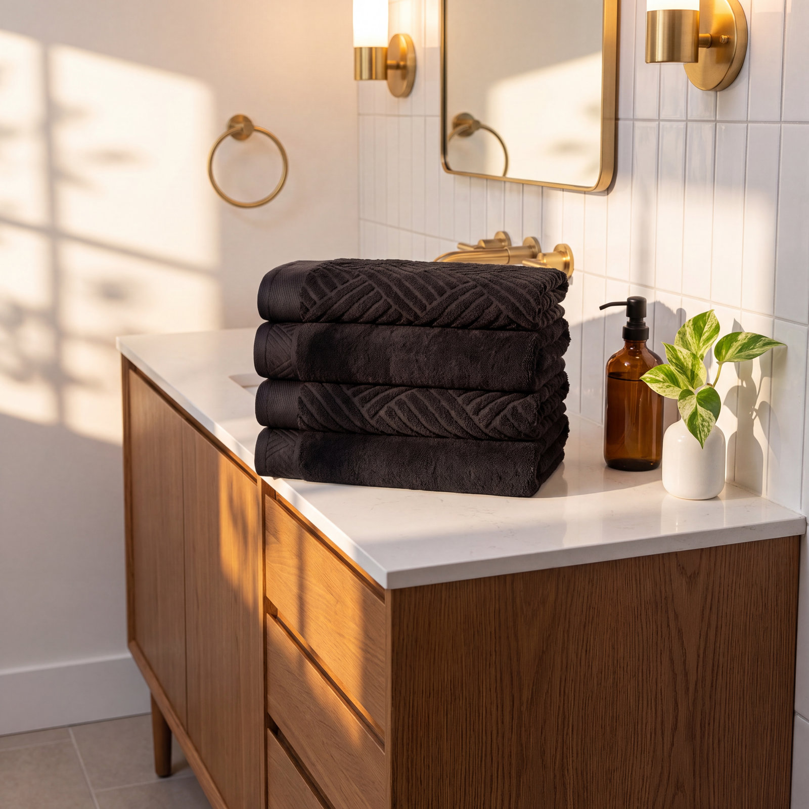 Osterley Egyptian Cotton Bath Towels, Black