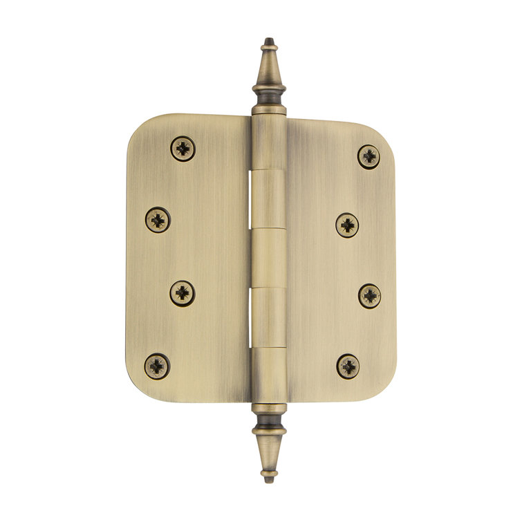 Nostalgic Warehouse 4" x 4" Steeple Tip Residential Hinge with 5/8" Radius Corners