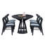 Ensemble de table de salle à manger moderne noir avec chaises, bois massif, grande cuisine
