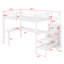 Structure de lit mezzanine avec bureau en L, garde-robe, étagères réglables, ports USB et lumières DEL