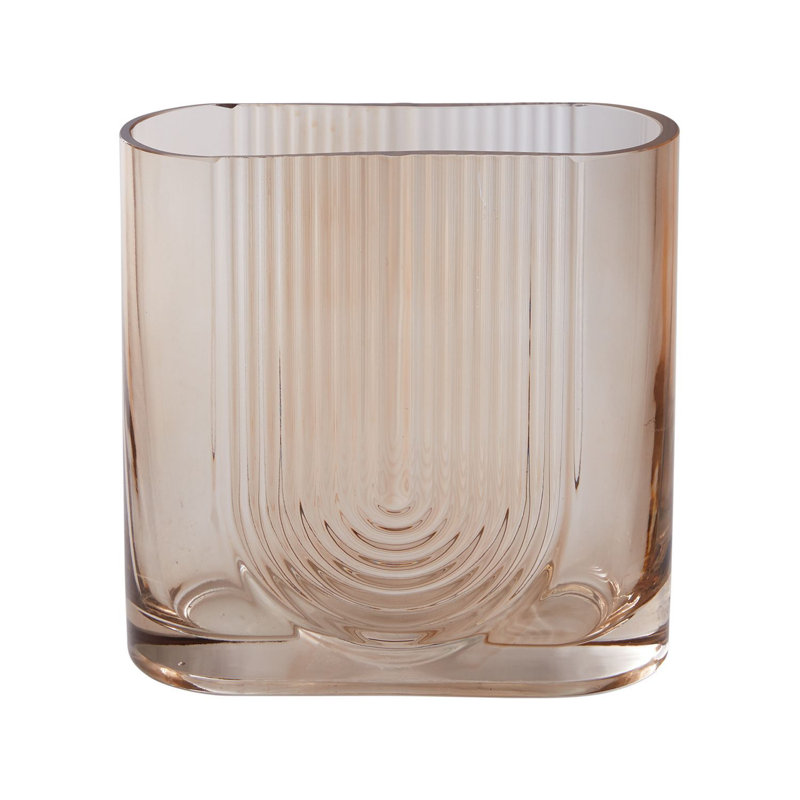 Brigida Handmade Glass Table Vase, 7" H x 7" W x 3" D