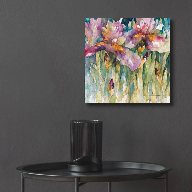 «Siberian Iris» par Annelein Beukenkamp, art mural en verre acrylique, H 12 po x l 12 po x P 0,13 po