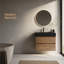 Meuble-lavabo mural 24 po, tiroirs noirs doux, lavabo à quartz en chêne, 2 tiroirs