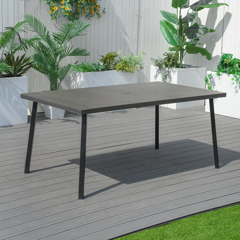 Yerelin Rectangular Metal Outdoor Side Table , 37.8'' in. W 65.7'' in. D