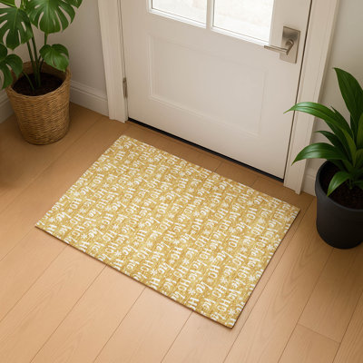 Premium Machine Washable Dockside AMF1814 HoHoHo Snowy Christmas Rug