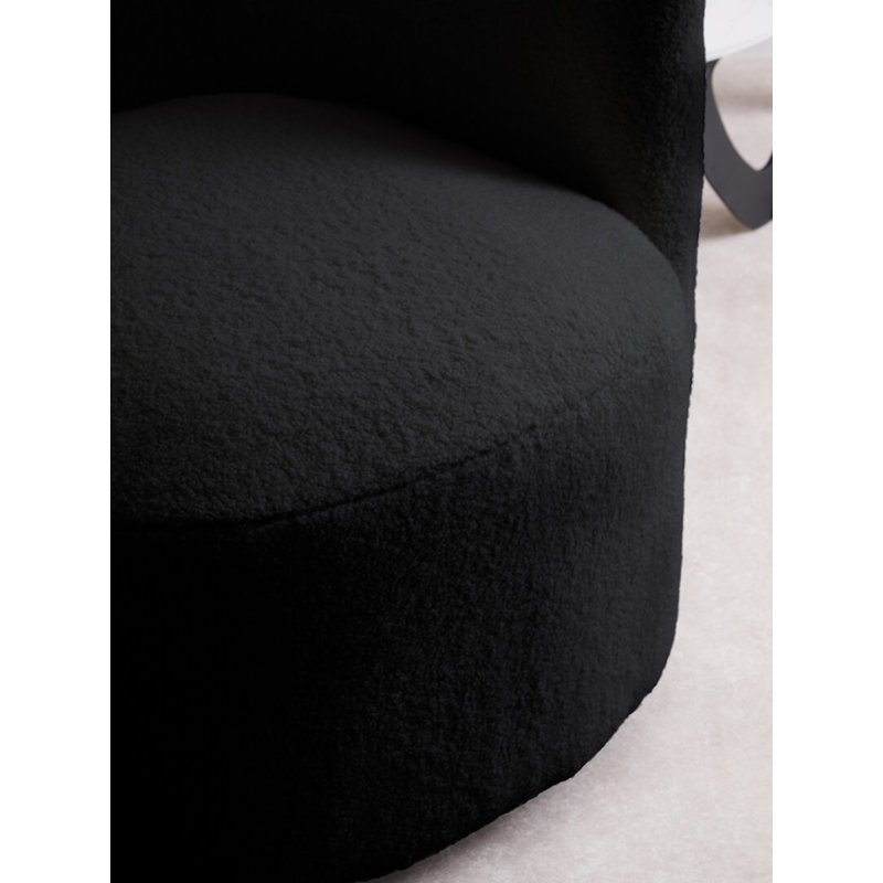 Upholstered Swivel Accent Chair, Black