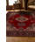 Guria Burgundy/Brown Oriental Vintage Look Machine Printed Cotton Chenille Area Rug-1704874224
