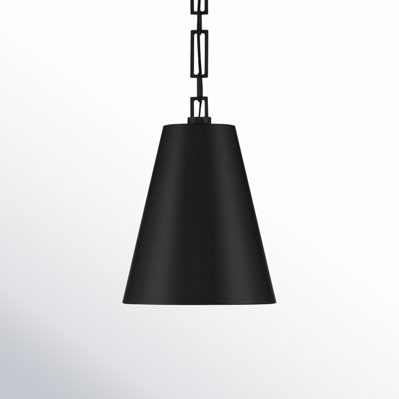 2 - Light Pendant, Matte Black/Antique Gold