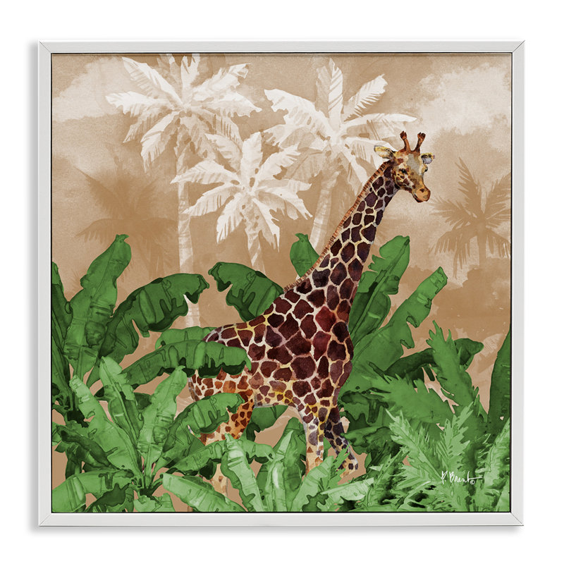 «Jungle Life», giclée par Paul Brent, Estampe numérique encadrée blanc bord de mer, H 17 po x l 17 po
