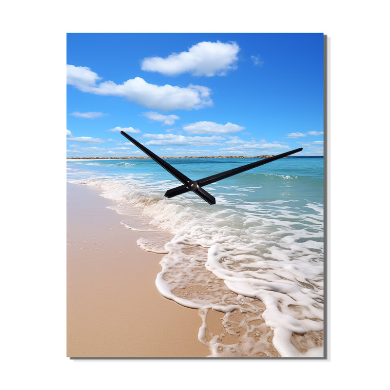 Beach Ocean Seaside Serenity I - Horloge murale nautique et de plage, H 28 po x l 12 po x P 1 po