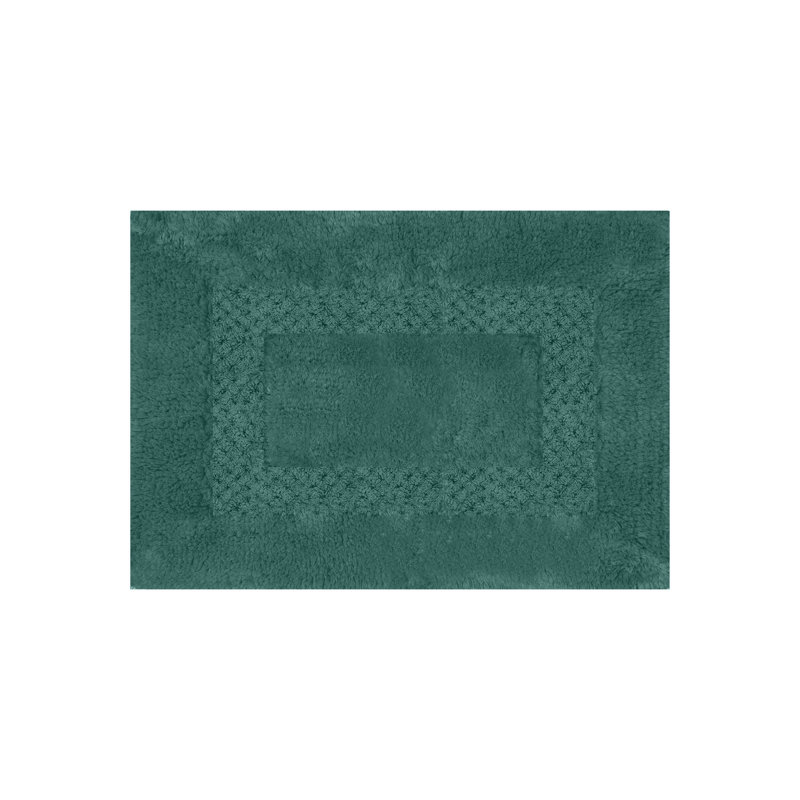 Tapis pour salle de bain Antigona, l 17 po x L 24 po, Vert bouteille