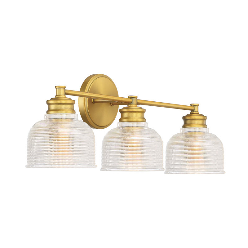 Éclairage de salle de bain à intensité variable à 3 lumières Besima en laiton naturel, Laiton naturel