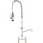 Robinet commercial avec pulvérisateur de pré-rinçage, hauteur de 44 po, centre de 8 po, bec pivotant de 12 po, robinet d'évier de cuisine à fixation sur le comptoir, dispositif en laiton avec douchette rétractable, pour évier 1/2/3 compartiments