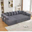 Canapé modulaire en U de 146 pouces, canapé-lit convertible avec 8 coussins, sans assemblage, conception modulaire surdimensionnée, tissu en velours côtelé, gris foncé-195783801