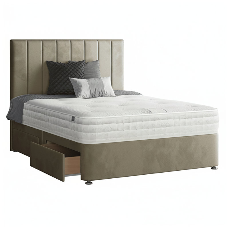 Hedley Divan Bed Base, 2 Left Drawers, Single (3'), Coffee