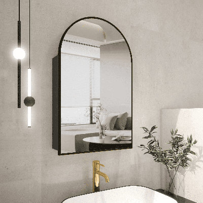 Tabbatha Accent Medicine Cabinet with Mirror Aluminum Alloy Brushed Frame Mirror