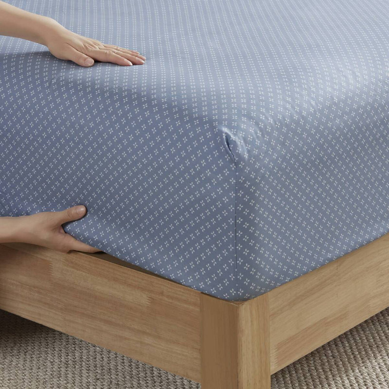 Ensemble d'édredon floral avec draps, Motif floral bleu, Ensemble literie pour lit simple