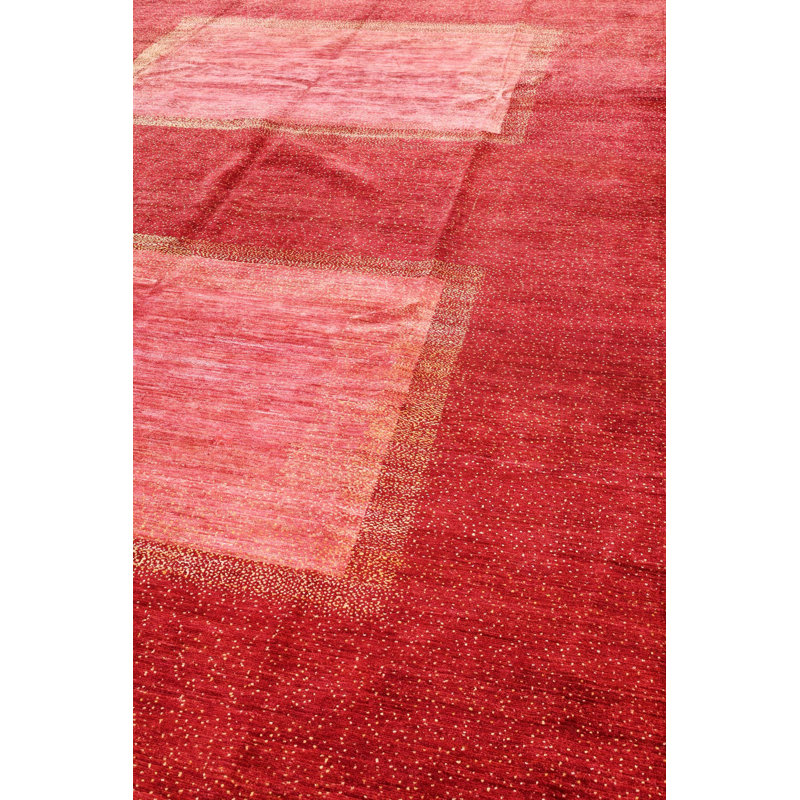 New Afghani Gabbeh Wool On Cotton 8Ft11inx11ft8in Gold