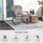 Chaise d'extérieur avec dossier haut, coussin et coussin, gris pour jardin, patio, véranda, coussin de balançoire de balcon, balcon