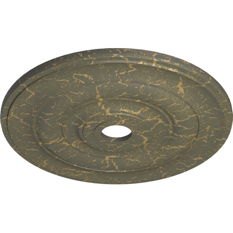 Médaillon de plafond Endurathane feuille, DO de 26 3/4 po x P 3 5/8 po x P 1 1/8 po (convient aux auvents jusqu'à 3 5/8 po), finition en nuage peinte à la main