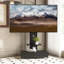 Meuble télé polyvalent avec tiroir coulissant pour plusieurs espaces, chariot mobile pour différentes tailles de téléviseur, avec roues verrouillables et tablette réglable-1765712179