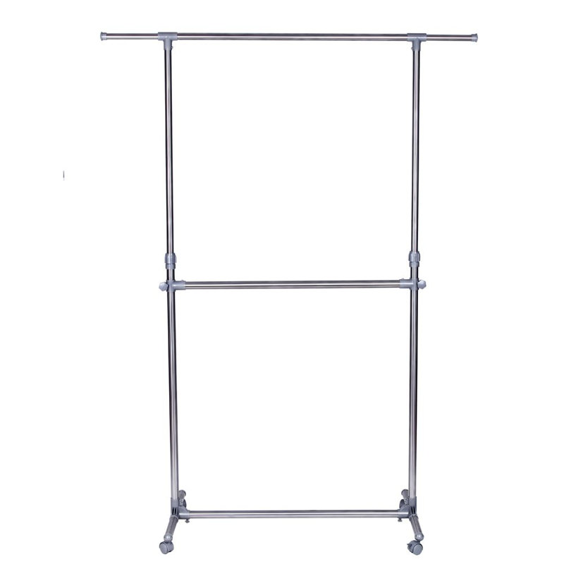 166cm Rolling Clothing Rack, Grey