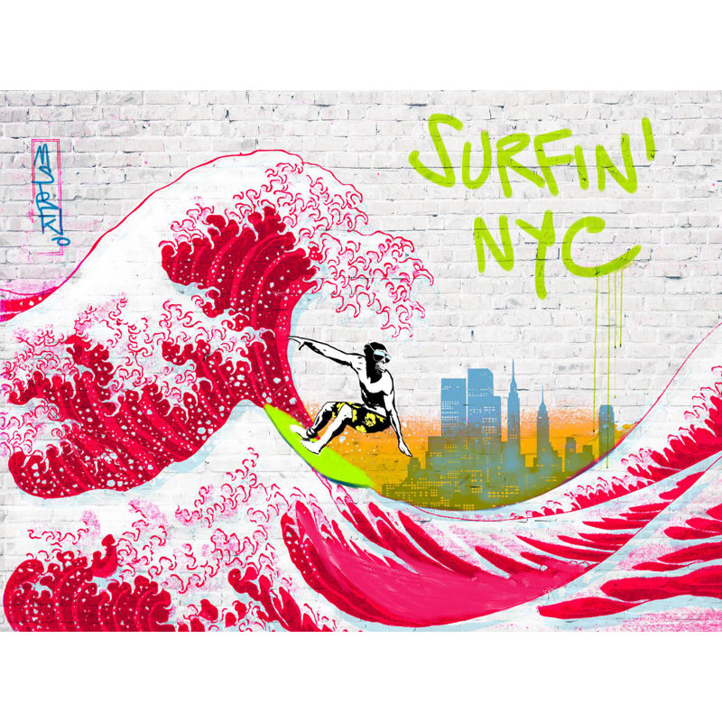 Surfin' NYC by Masterfunk Collective - Wrapped Canvas Print, 60cm H x 80cm W