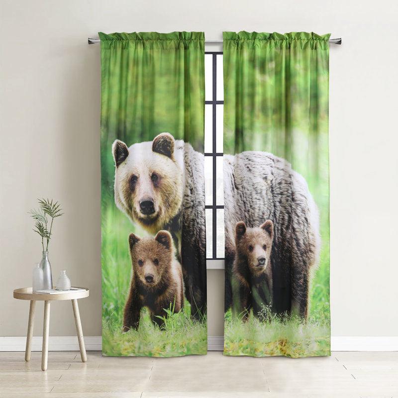 Paire de rideaux filtrant la lumière Photo Real Bears