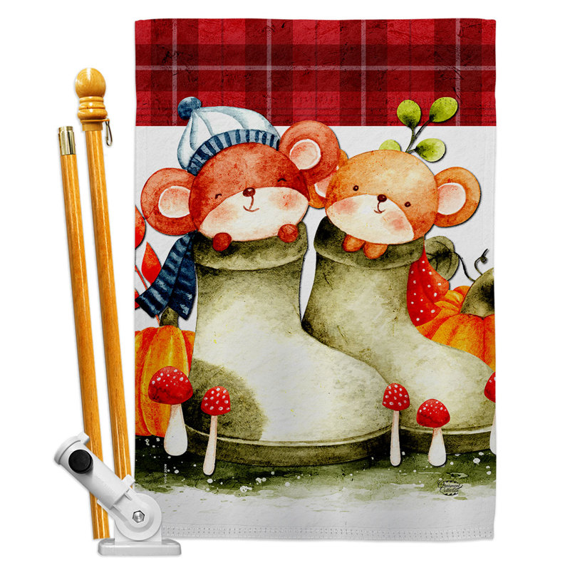 Double Sided 40'' H x 28'' W Polyester Animal Flag Set
