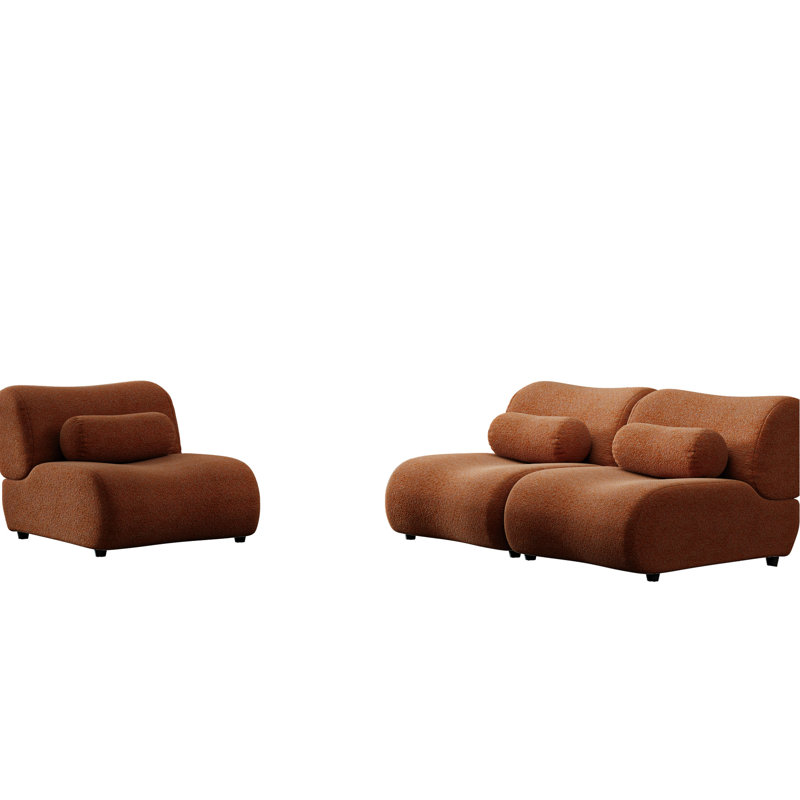 Ensemble de salon modulaire moderne en chenille à 3 sections - Siège profond et dossier doux pour le confort du salon