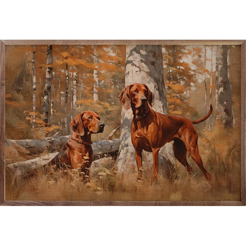 Paire de Coonhound de Redbone, H 5 po x l 8 po