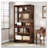 6-Tier Vintage Brown Mid-Century Bookcase For Living Room, Office, Bedroom