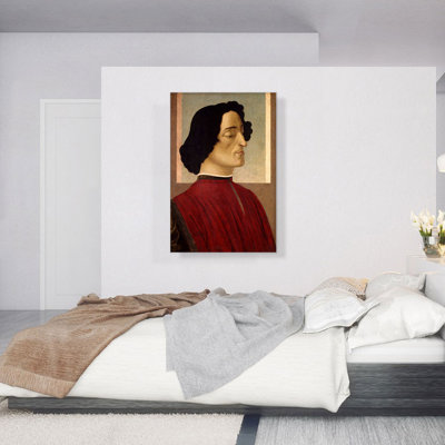 «Portrait Du Giuliano De Médicis» par Sandro Botticelli, reproduction d'art sur toile tendue