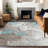 Machine Washable Indoor/Outdoor Xhevrie Teal Rug-1167833671