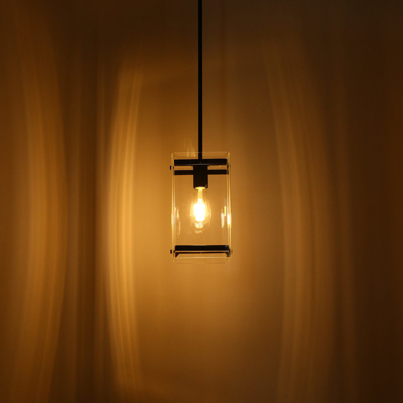 Luminaire suspendu lanterne noir mat à 1 lumière Qiang